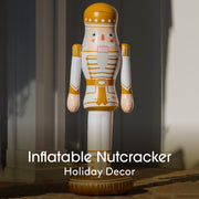 Inflatable nutcracker decoration with a Nutcracker-themed design on a neutral background.